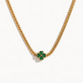 Green Clover Necklace-Necklaces-Yiyae-Gold-Yiyae