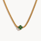 Green Clover Necklace-Necklaces-Yiyae-Gold-Yiyae