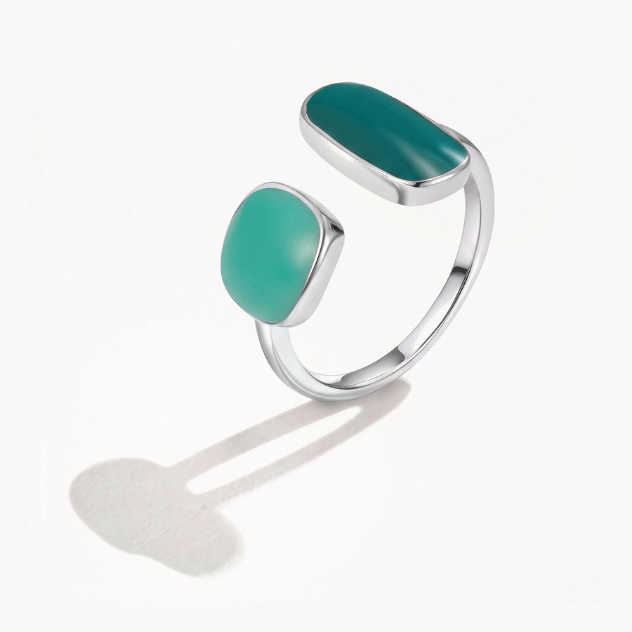 Green Double Stone Ring