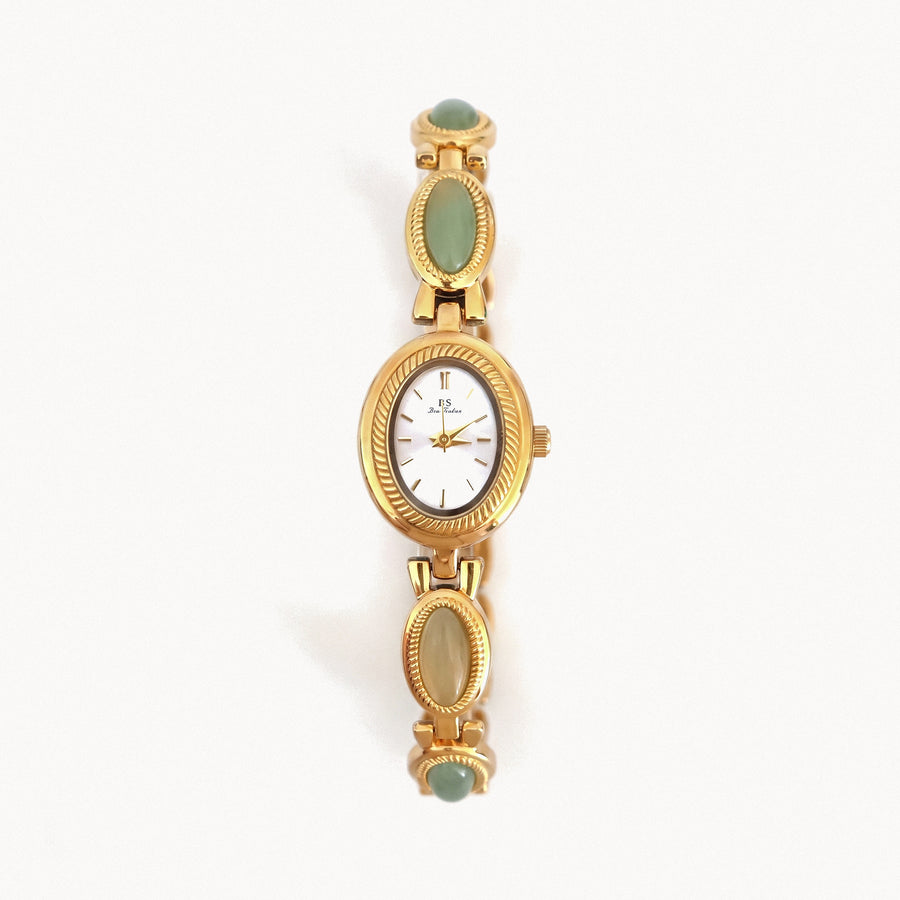 Green Oval Bracelet Watch