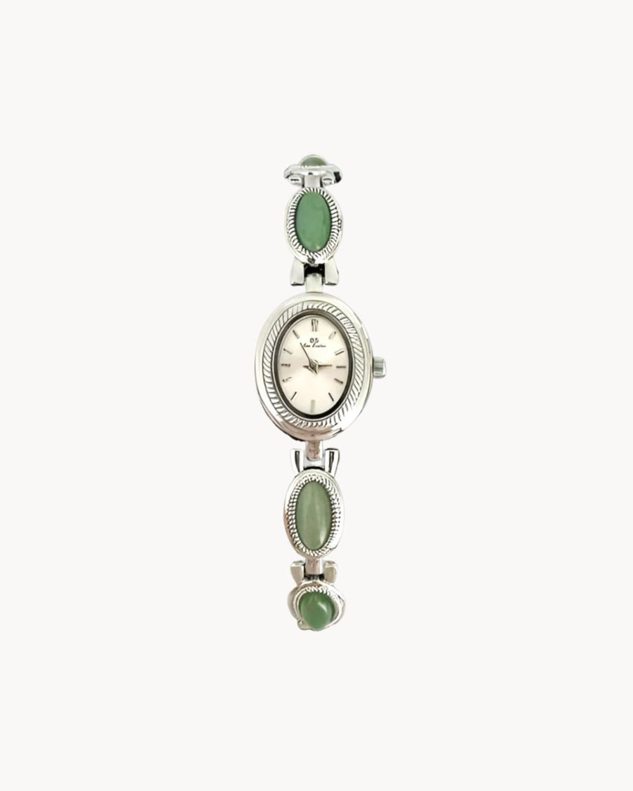 Green Oval Bracelet Watch