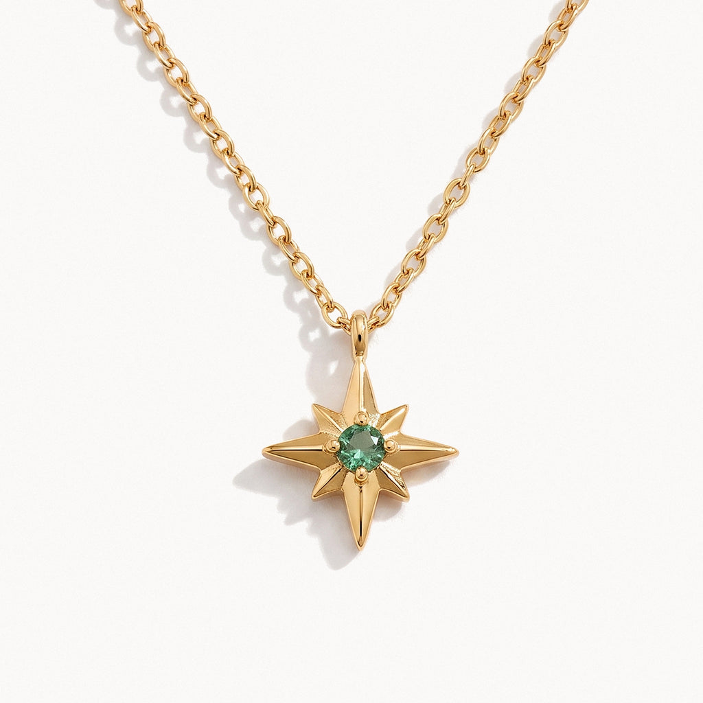 Green Star Pendant Necklace-Necklaces-Yiyae-18K Gold-Yiyae