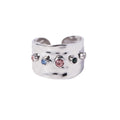 Hammered Gemstone-Effect Ring-Rings-Yiyae-Silver-Adjustable-Yiyae