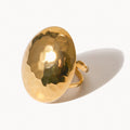 Hammered Oval Ring-Rings-Yiyae-Gold-Yiyae