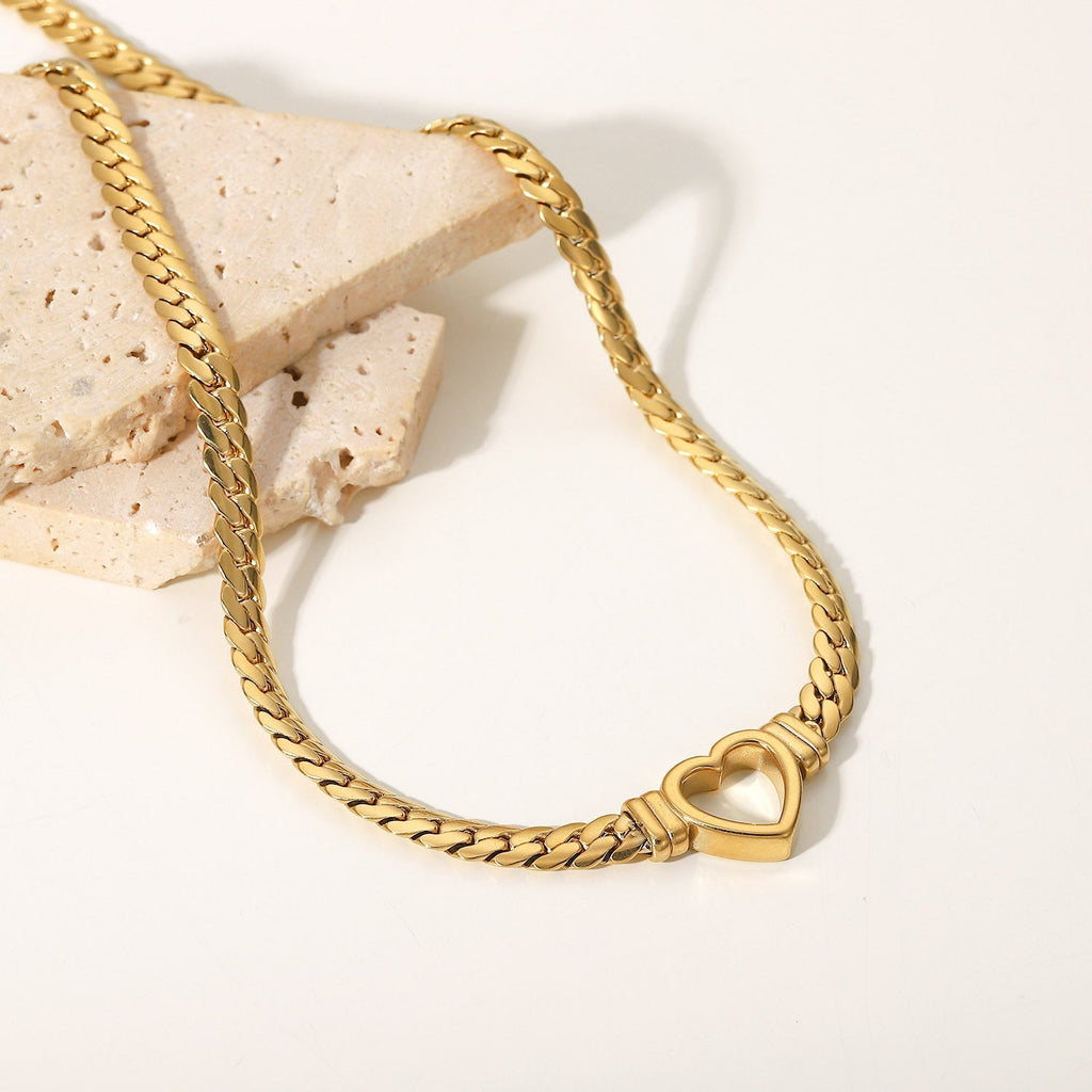 Heart Chain Choker-Necklaces-Yiyae-Yiyae