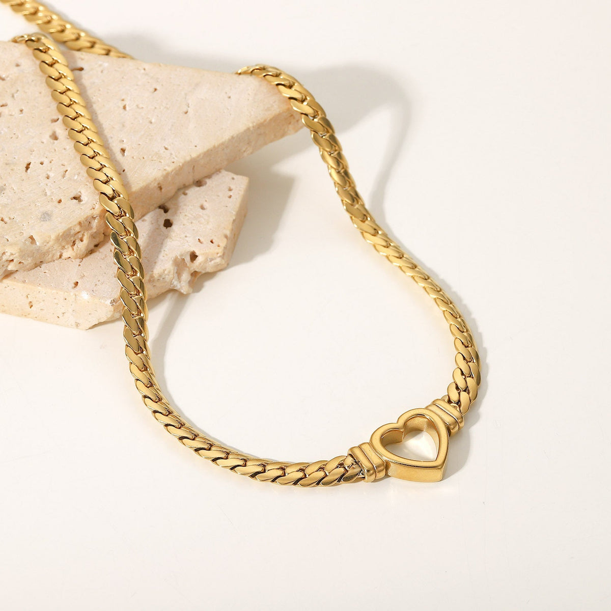 Heart Chain Choker-Necklaces-Yiyae-Yiyae
