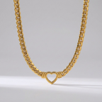 Heart Chain Choker-Necklaces-Yiyae-Yiyae