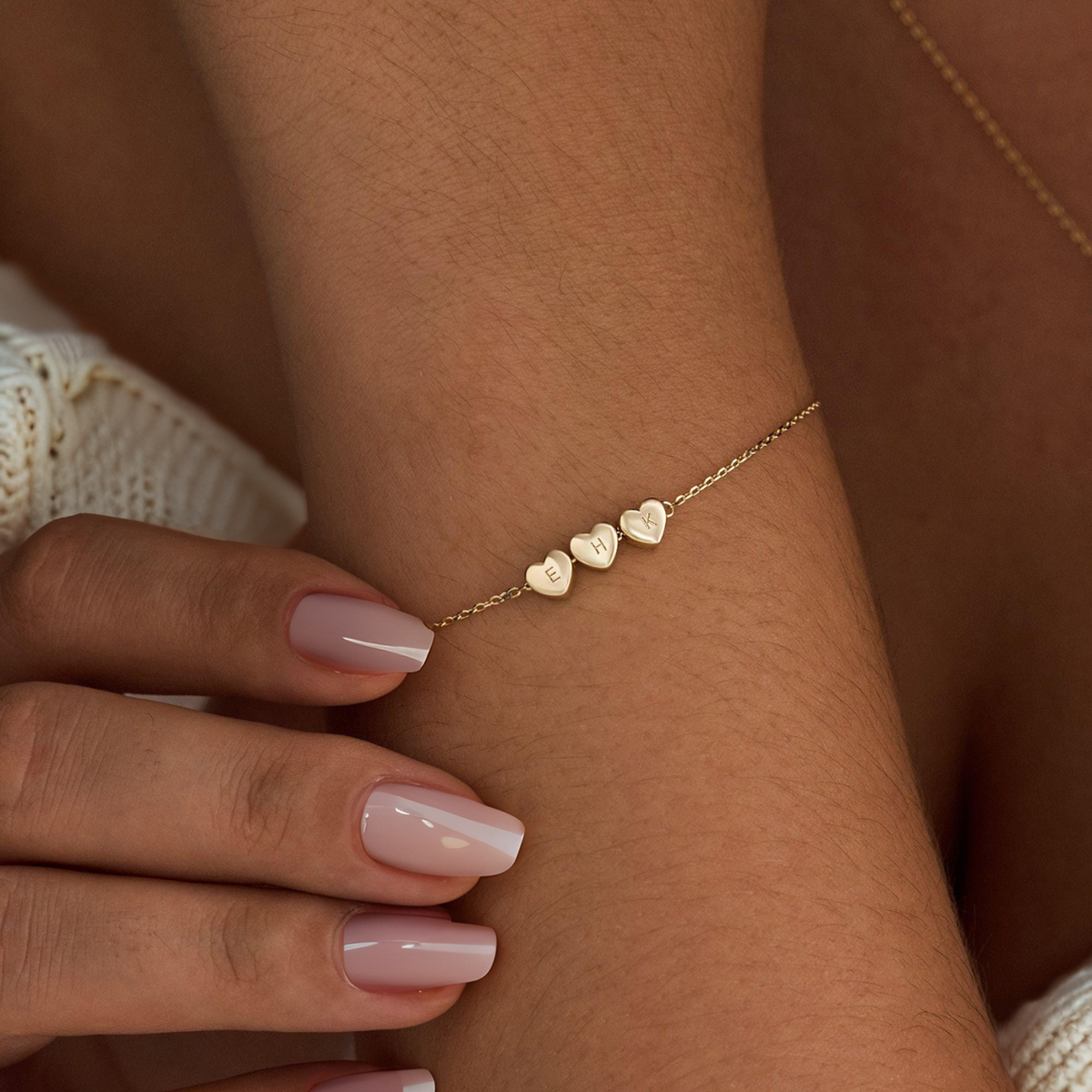 Heart Initial Bracelet-Bracelets-Yiyae-Yiyae