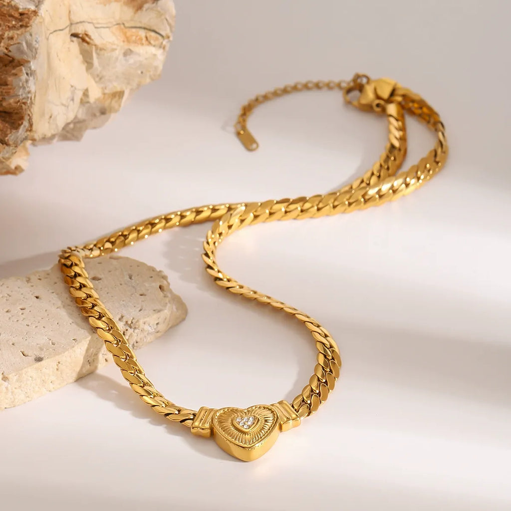 Heart Medallion Necklace-Necklaces-Yiyae-Yiyae