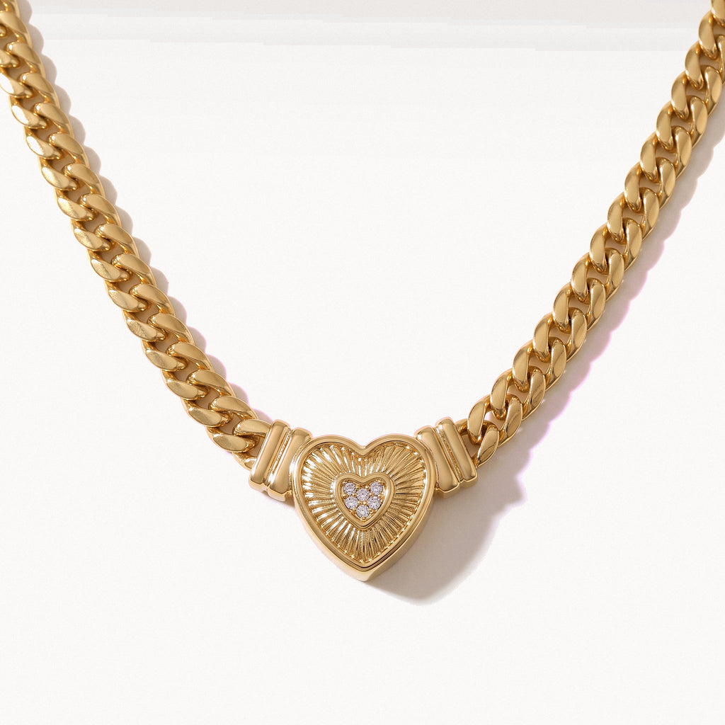 Heart Medallion Necklace-Necklaces-Yiyae-Gold-Yiyae