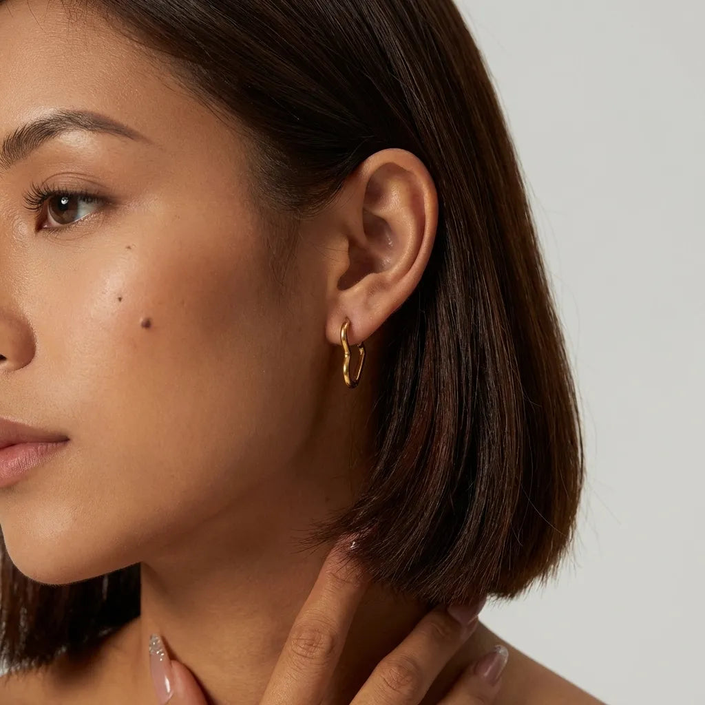 Heart Outline Hoops-Earrings-Yiyae-Yiyae
