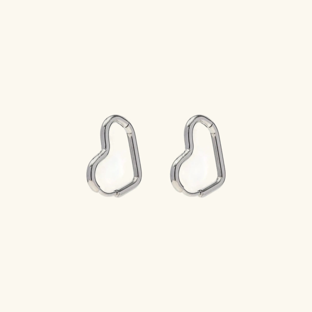 Heart Outline Hoops-Earrings-Yiyae-Yiyae