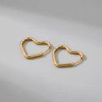 Heart Outline Hoops-Earrings-Yiyae-Gold-Yiyae