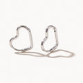 Heart Outline Hoops-Earrings-Yiyae-Silver-Yiyae