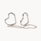 Heart Outline Hoops-Earrings-Yiyae-Silver-Yiyae