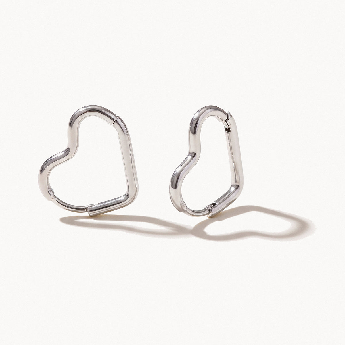 Heart Outline Hoops-Earrings-Yiyae-Silver-Yiyae