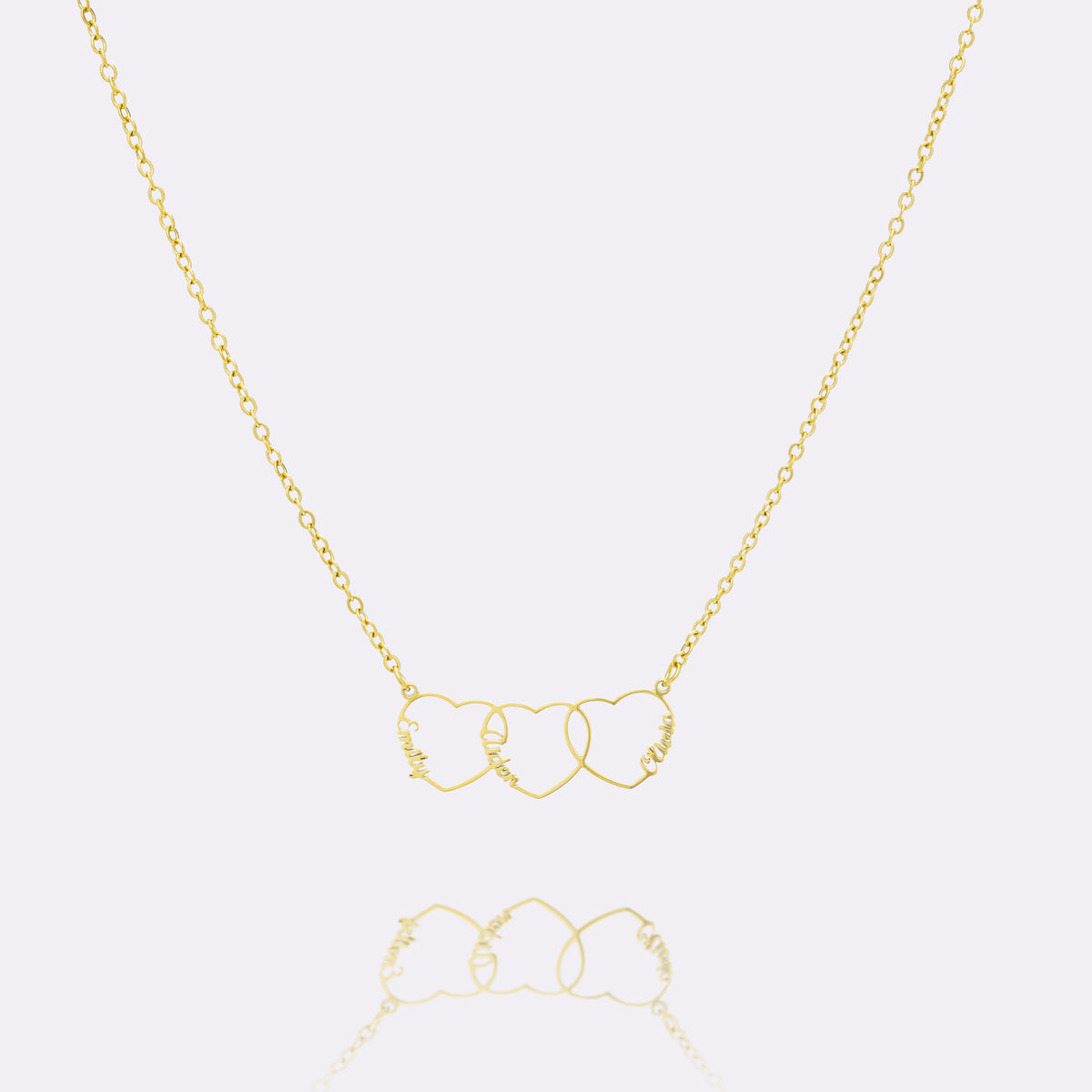 Heart Outline Name Necklace-Necklaces-Yiyae-Yiyae