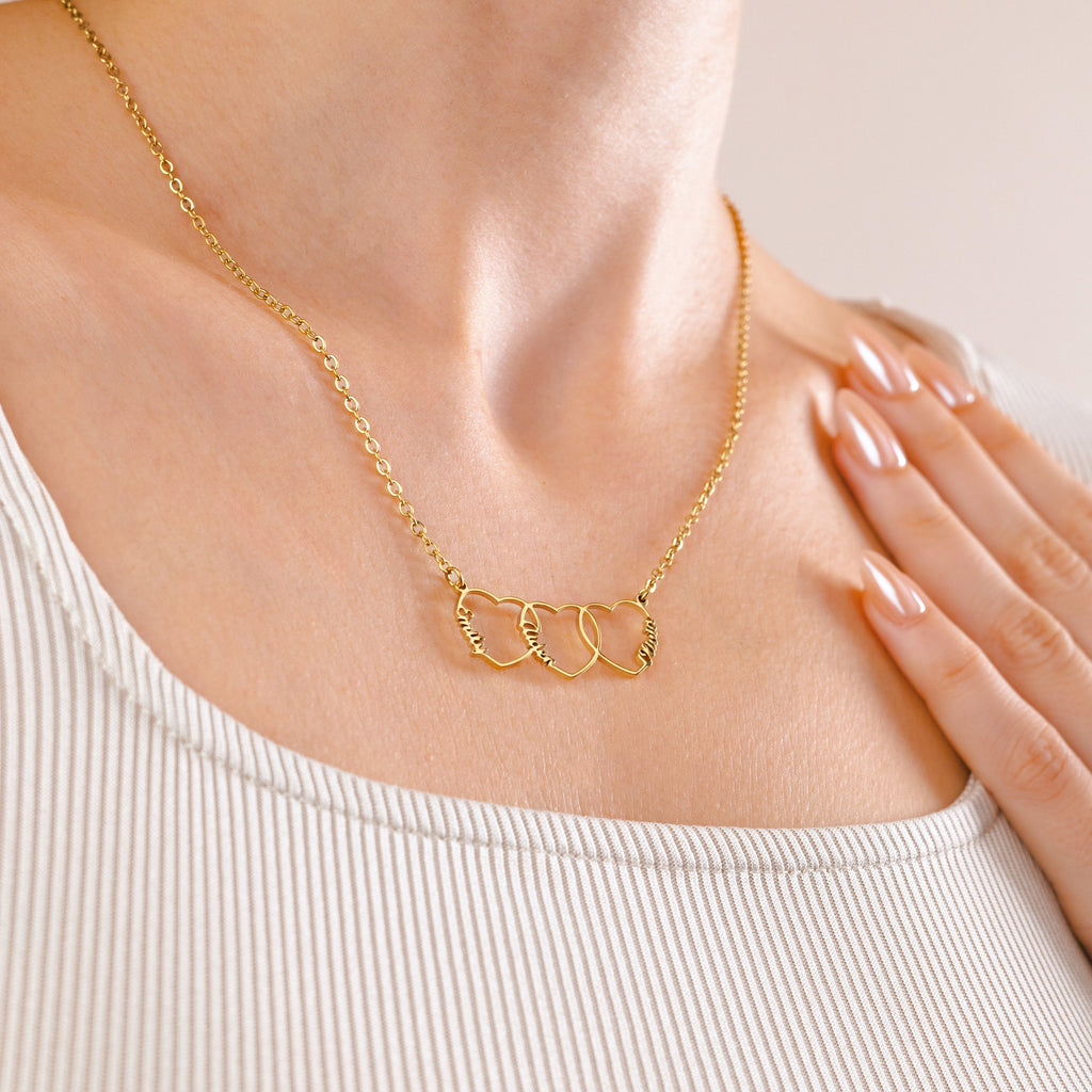 Heart Outline Name Necklace-Necklaces-Yiyae-Yiyae