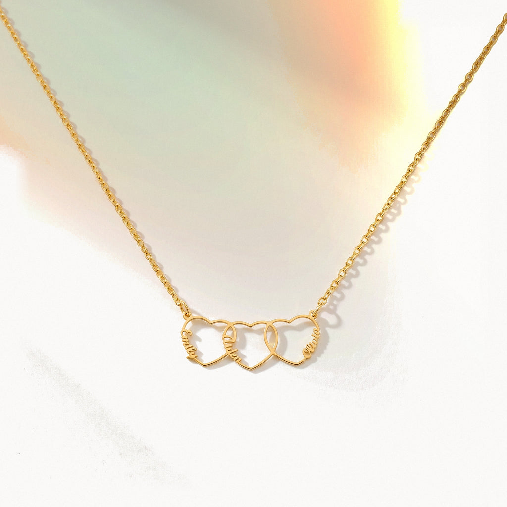 Heart Outline Name Necklace-Necklaces-Yiyae-Gold-Yiyae