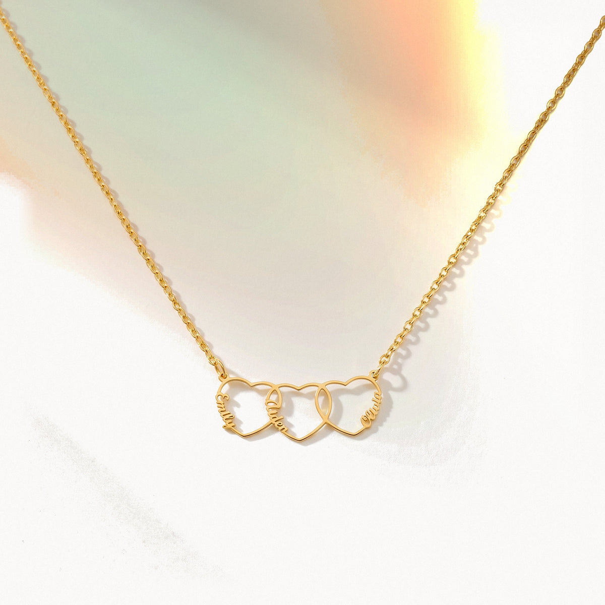 Heart Outline Name Necklace-Necklaces-Yiyae-Gold-Yiyae