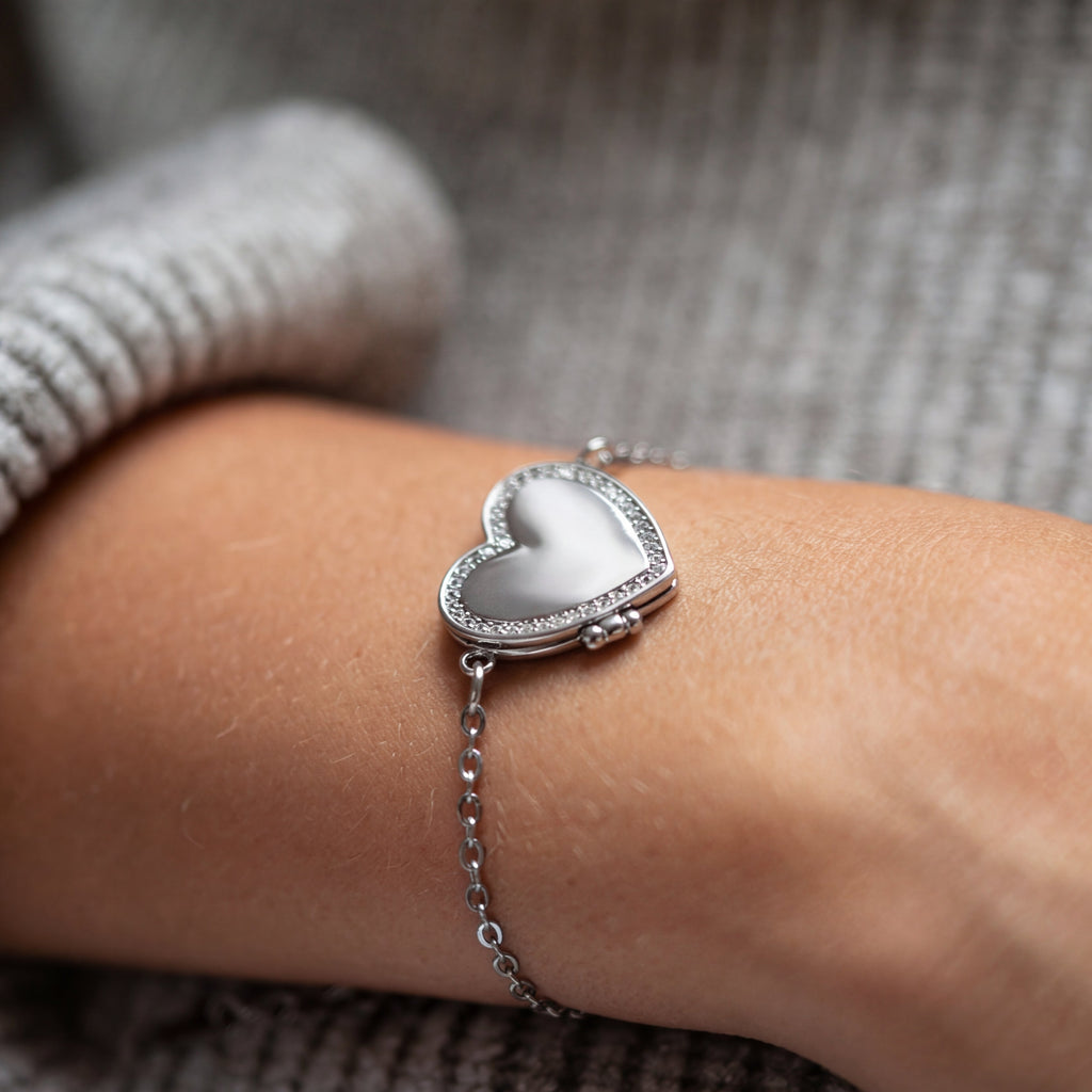 Heart Photo Locket Bracelet-Bracelets-Yiyae-Yiyae