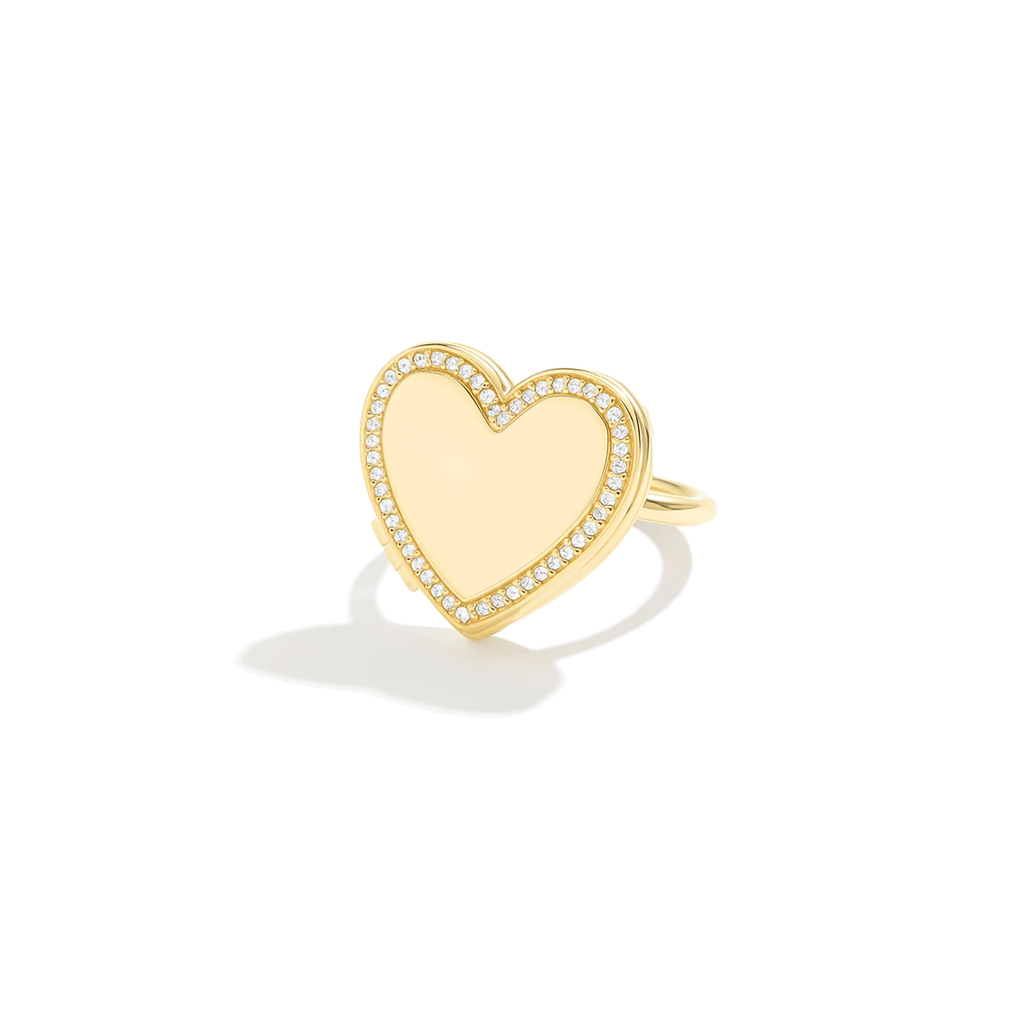 Heart Photo Locket Ring-Rings-Yiyae-Yiyae