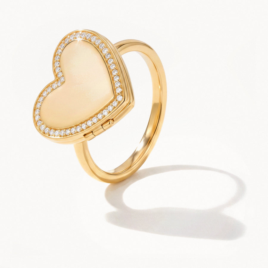 Heart Photo Locket Ring