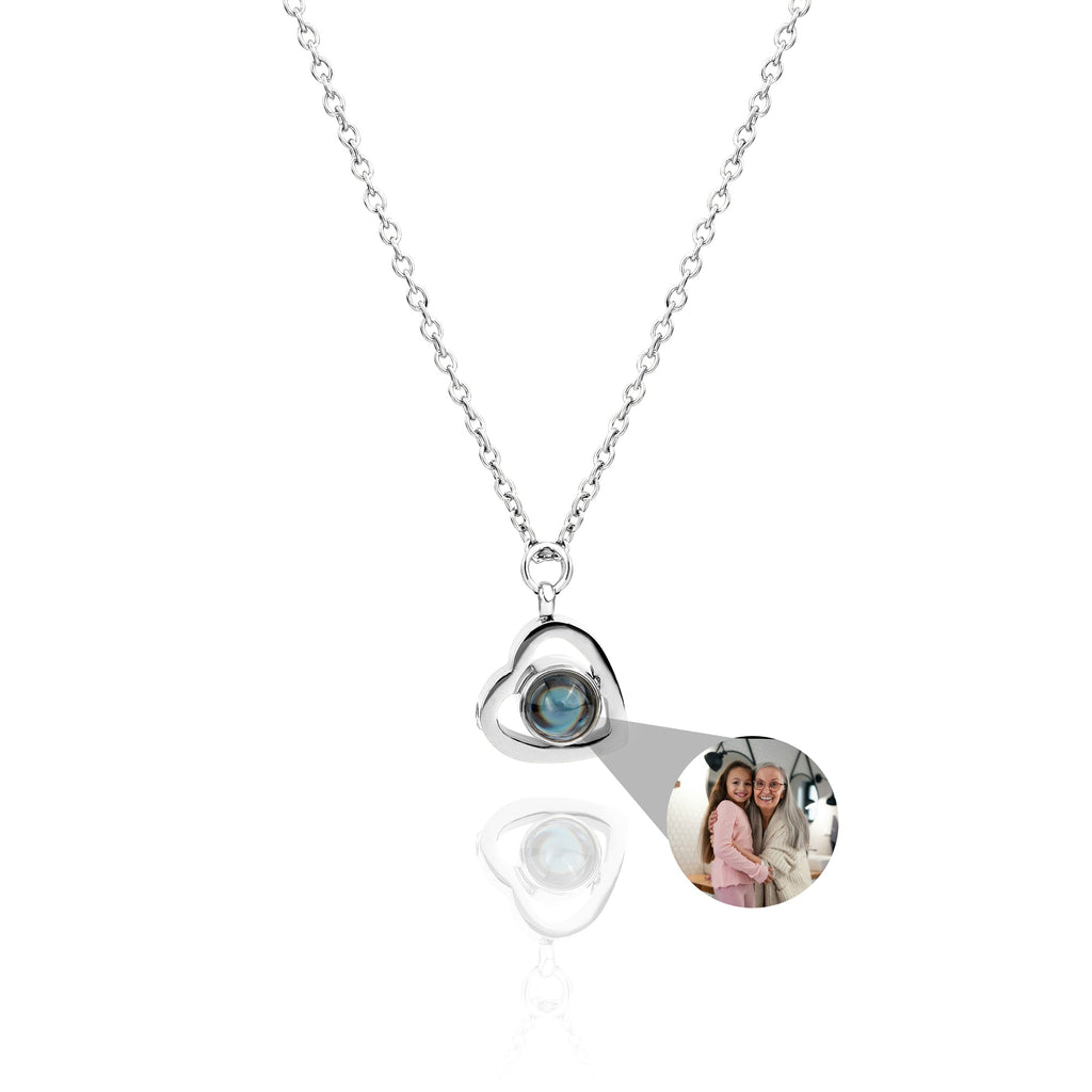Heart Photo Projection Necklace-Necklaces-Yiyae-Silver-Yiyae