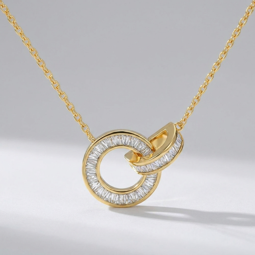 Interlocking Circle Necklace-Necklaces-Yiyae-Gold-Yiyae