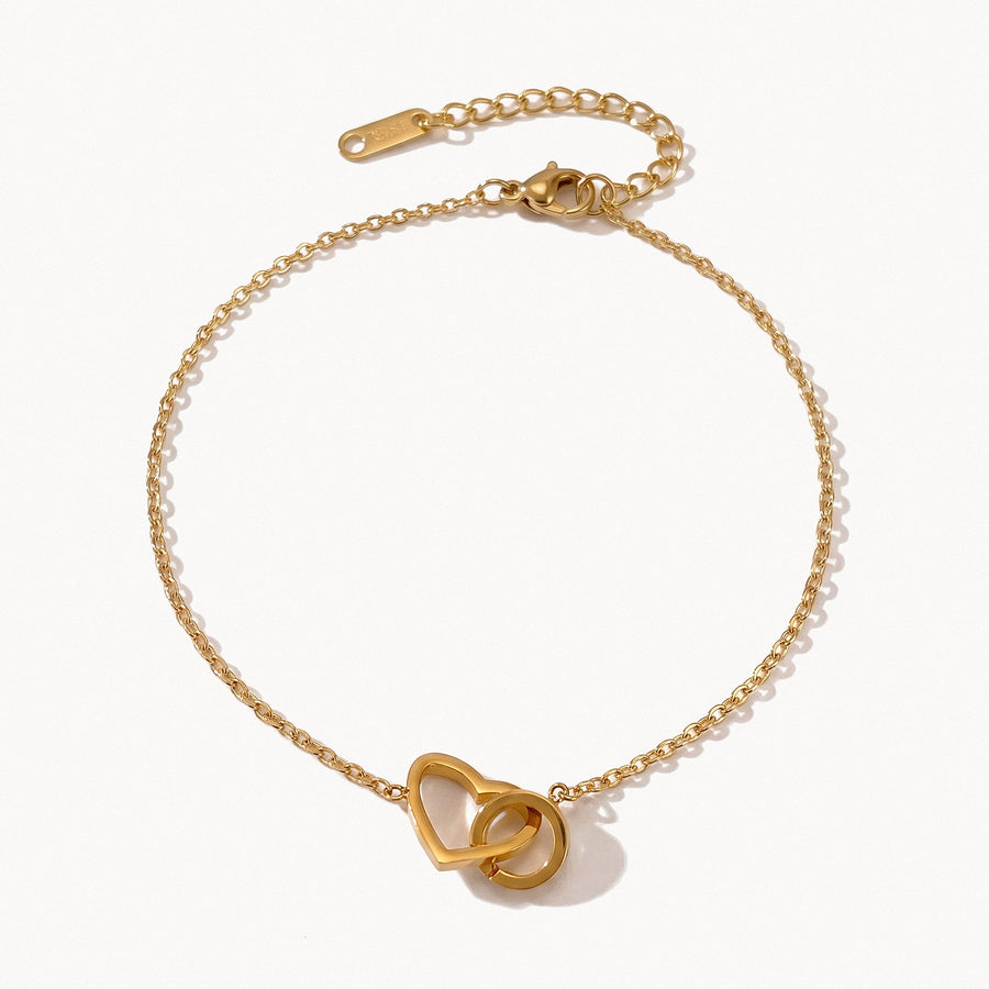 Interlocking Heart Anklet