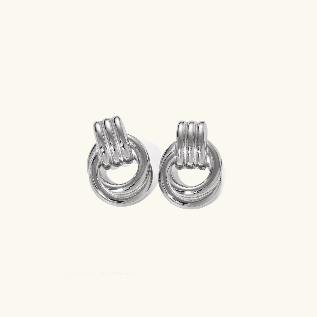 Interlocking Hoop Earrings-Earrings-Yiyae-Silver-Yiyae