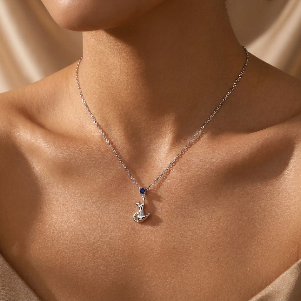 Kitten Charm Necklace-Necklaces-Yiyae-Yiyae