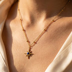 Lapis Sun Pendant Necklace-Necklaces-Yiyae-Yiyae