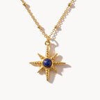 Lapis Sun Pendant Necklace-Necklaces-Yiyae-Gold-Yiyae
