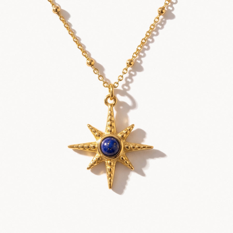 Lapis Sun Pendant Necklace