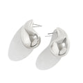 Large Teardrop Stud Earrings-Earrings-Yiyae-Silver-Yiyae