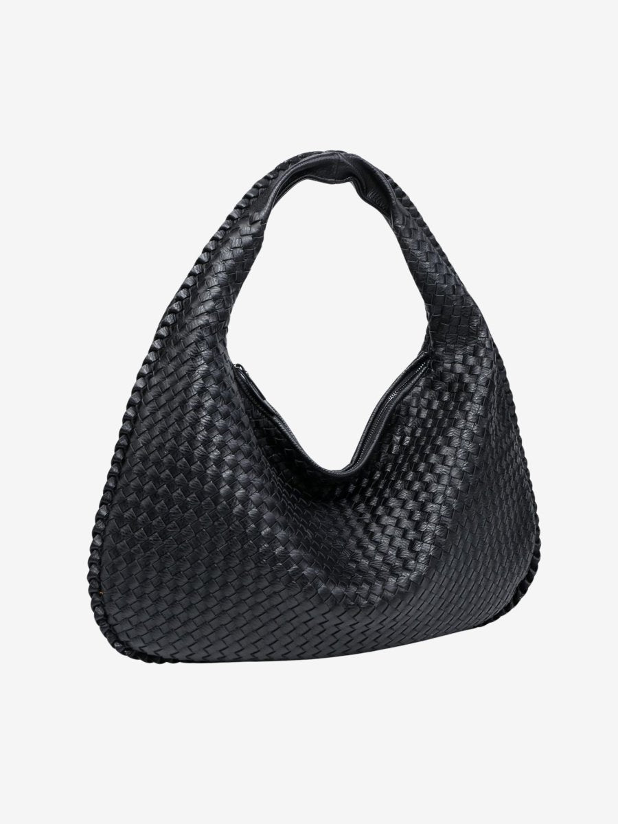 Large Woven Hobo Bag-Bags-Yiyae-Black-Yiyae