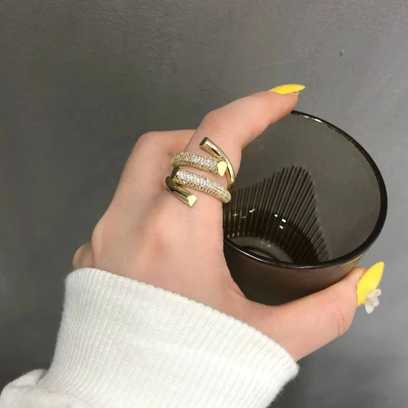 Layered Crystal Wrap Ring-Rings-Yiyae-Yiyae