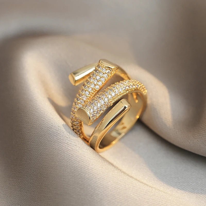 Layered Crystal Wrap Ring-Rings-Yiyae-Yiyae