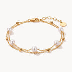 Layered Pearl Bracelet - Gold - Bracelets - Yiyae