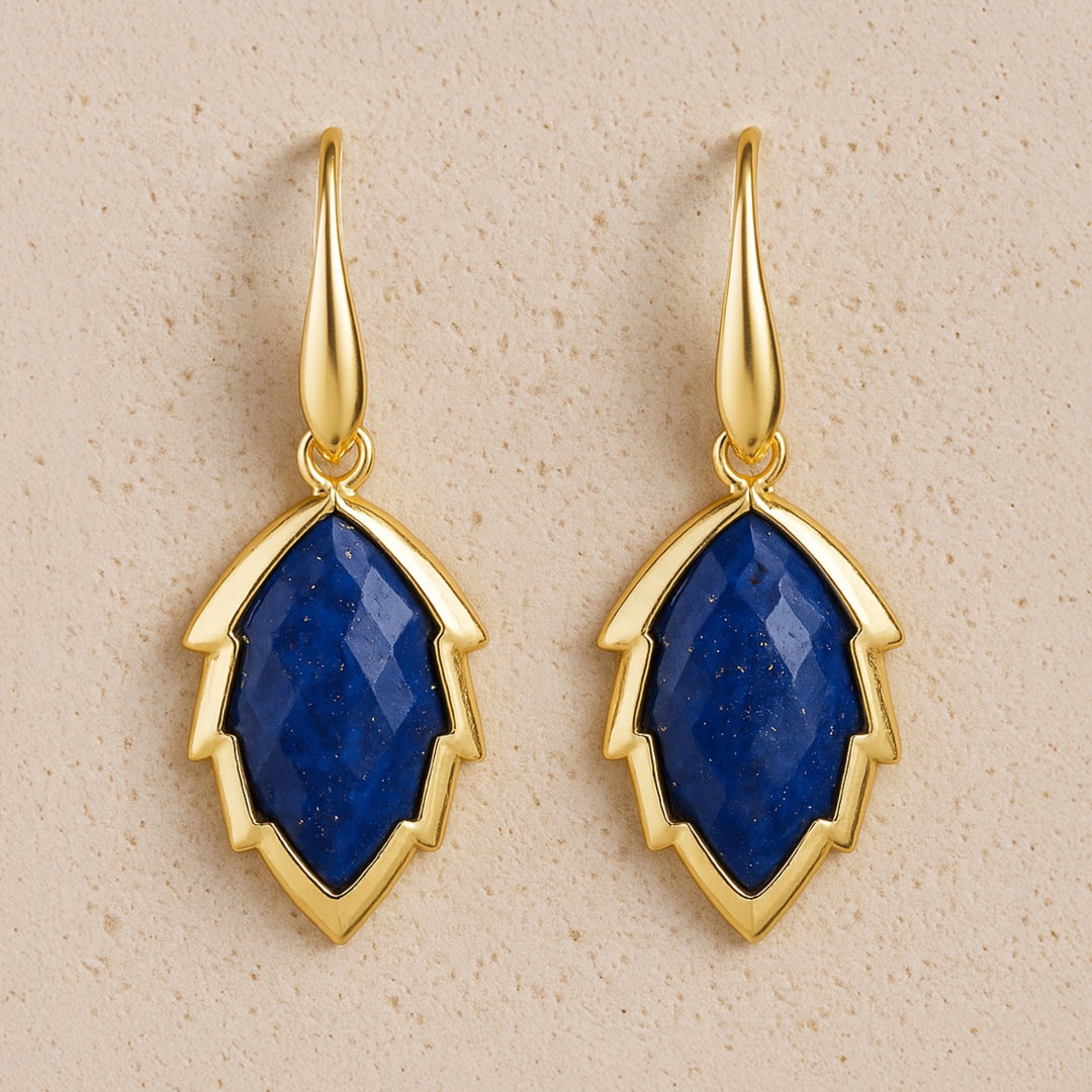 Leaf Stone Drop Earrings-Earrings-Yiyae-Yiyae