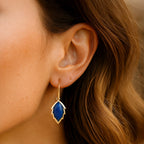 Leaf Stone Drop Earrings-Earrings-Yiyae-Yiyae
