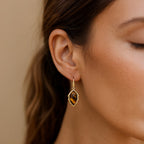 Leaf Stone Drop Earrings-Earrings-Yiyae-Yiyae