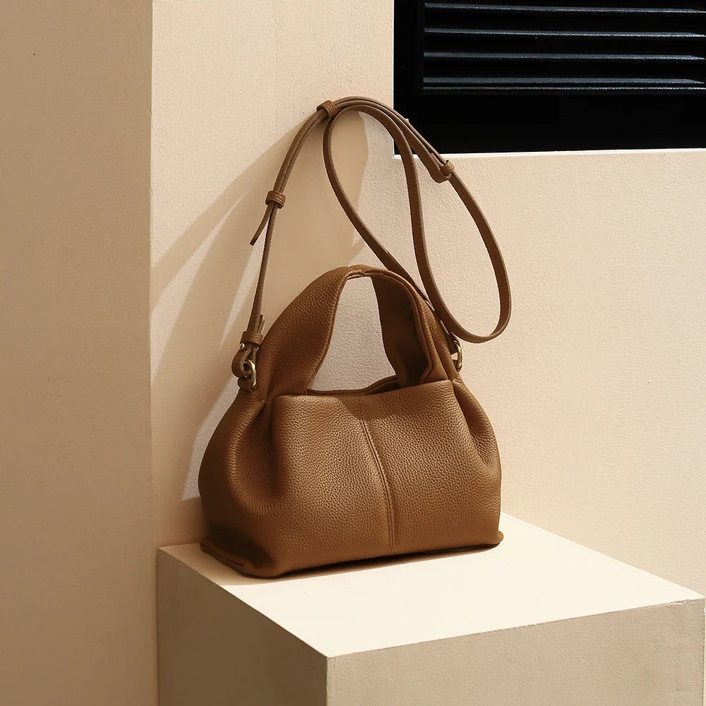 Leather Top Handle Bag-Bags-Yiyae-Yiyae