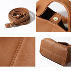 Leather Top Handle Bag-Bags-Yiyae-Yiyae