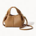Leather Top Handle Bag-Bags-Yiyae-Brown-Yiyae