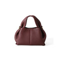 Leather Top Handle Bag-Bags-Yiyae-Burgundy-Yiyae