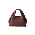 Leather Top Handle Bag-Bags-Yiyae-Burgundy-Yiyae