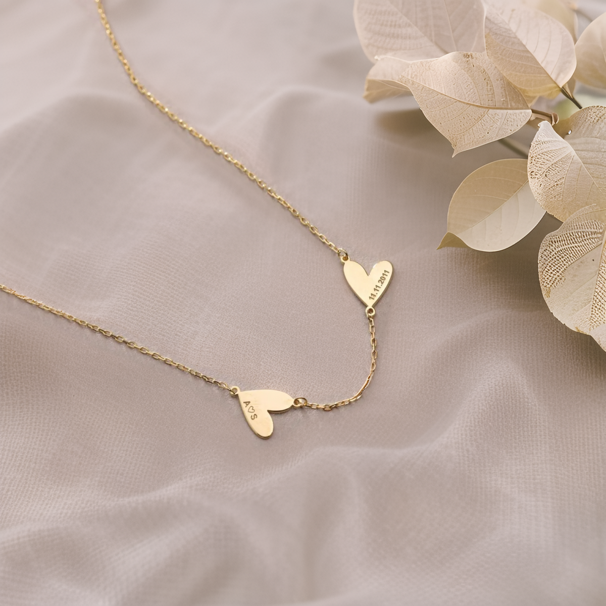 Linked Heart Name Necklace-Necklaces-Yiyae-Yiyae