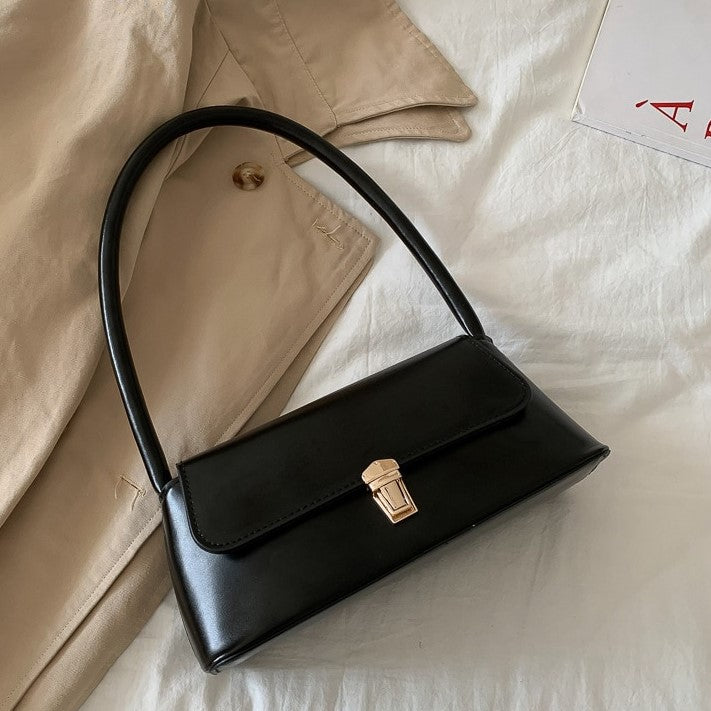 Lock Detail Shoulder Bag-Bags-Yiyae-Yiyae